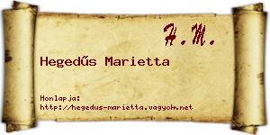 Hegedűs Marietta névjegykártya